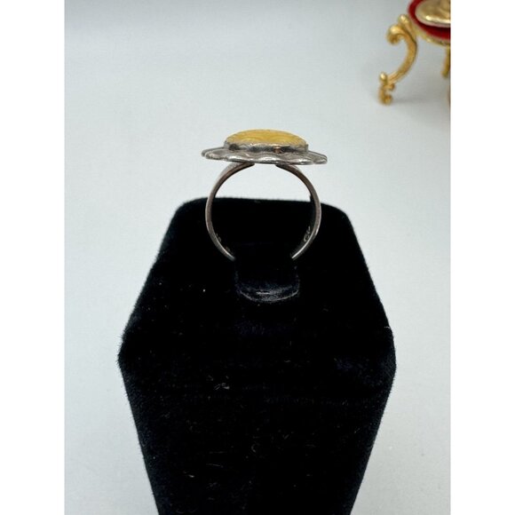 Vintage Carolyn Pollack size 6 Carved Mother of Pearl Sterling Silver Ring - Picture 6 of 13